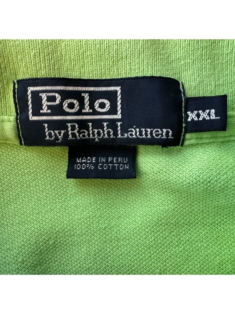 Vintage Polo By Ralph Lauren Mens XXL Polo Shirt Lime Green Logo Preppy 1990s
